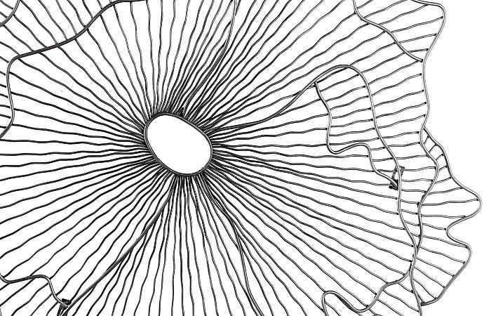 Poppy Flower Wall Art, Silver/Black, SM