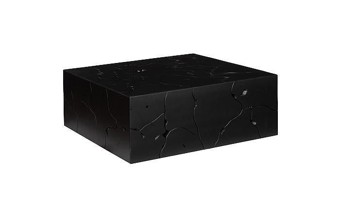 Teak Slice Coffee Table, Square, Black