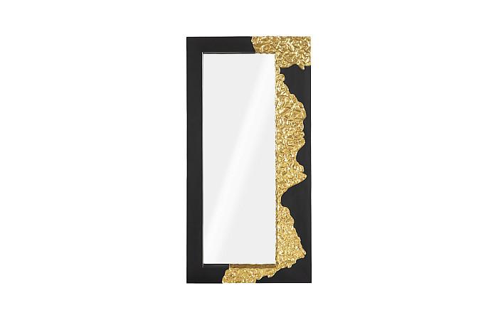 Mercury Mirror, Rectangle, Black, Gold Leaf