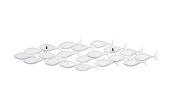 School of Fish Wall Art, Matte White