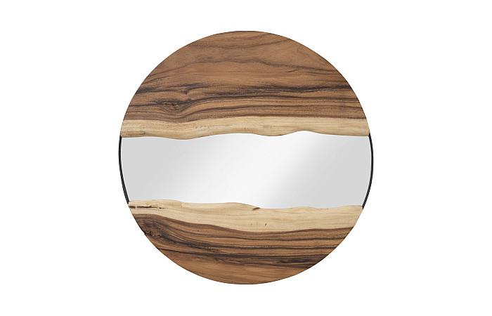 River Mirror, Natural, Round