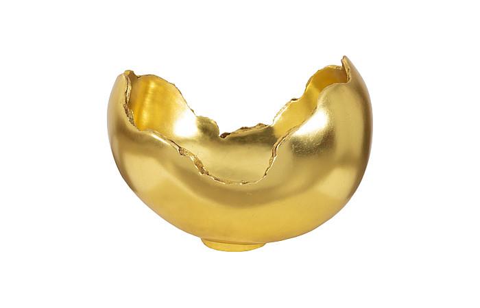 Burled Bowl, Resin, Gold Leaf Finish