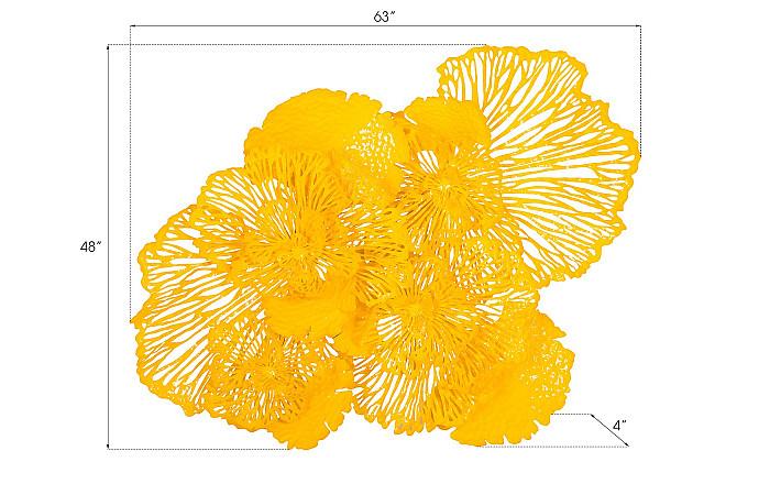 Flower Wall Art, Large, Dandelion, Metal