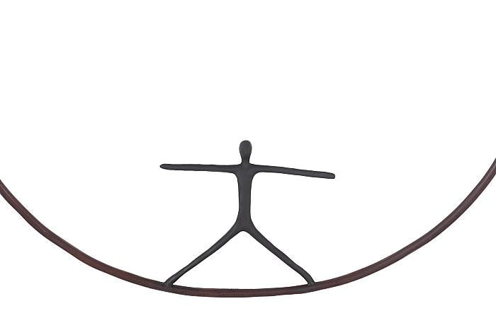 Olympic Figure in Iron Ring, Black, Rust, Style B