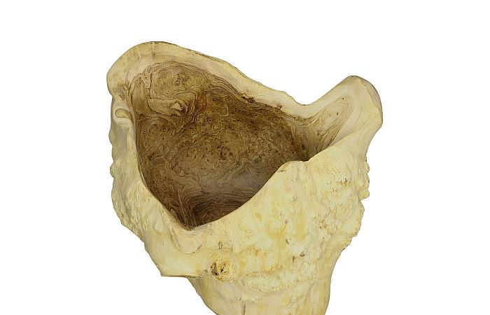 Teak Wood Sculpture on Base, Bleached