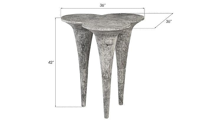 Marley Bar Table, Chamcha Wood, Gray Stone Finish