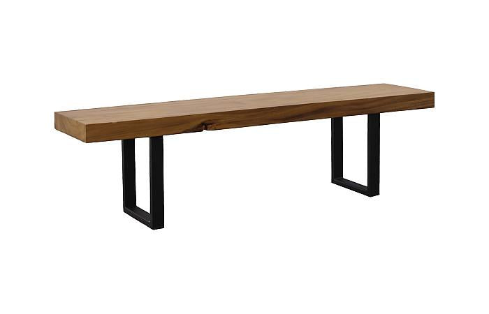 Origins Straight Edge Bench, Natural, Satin Black Legs