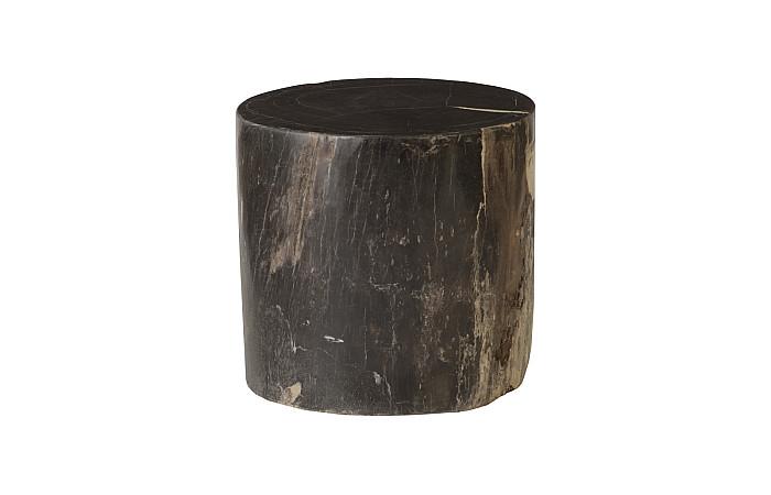 Petrified Wood Stool, Polished, Black , 18"- 22" x 17"-19"h, Assorted