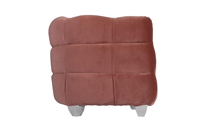Cloud Club Chair, Coral Pink Fabric, Stainless Steel Legs