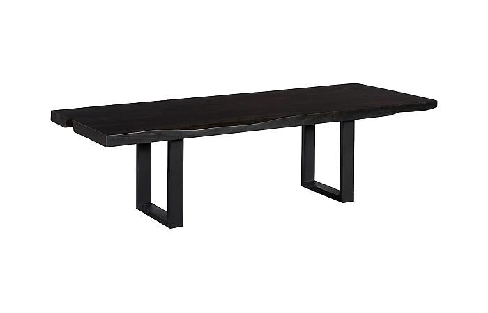 Live Edge Dining Table, Midnight Black, Satin Black Legs