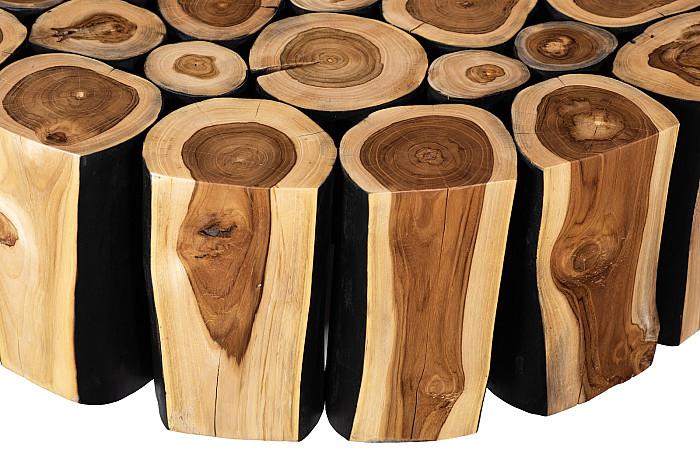 Boscage Coffee Table on Black Metal Legs, Round