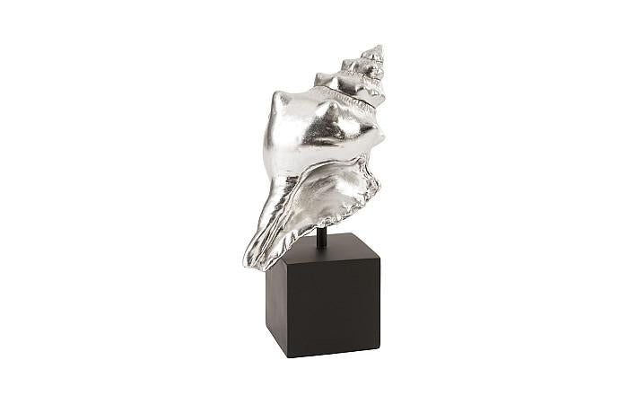 Conch Table Sculpture, Silver Leaf