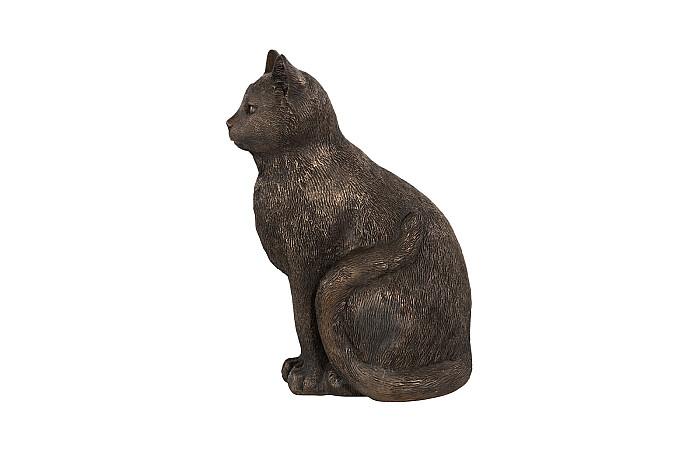 Cat Sitting Sculpture, Bronze