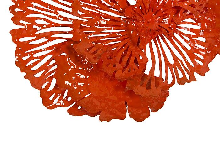 Flower Wall Art, Small, Coral, Metal