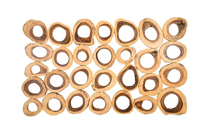 Chuleta Rings Wall Art, Chamcha Wood, Rectangular