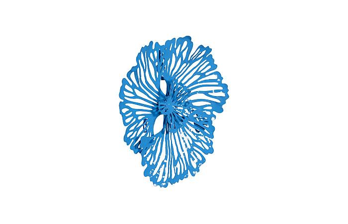 Flower Wall Art, Extra Small, Blue, Metal