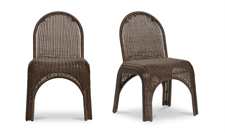 Kendall Outdoor Dining Chair Brown-Set of Two